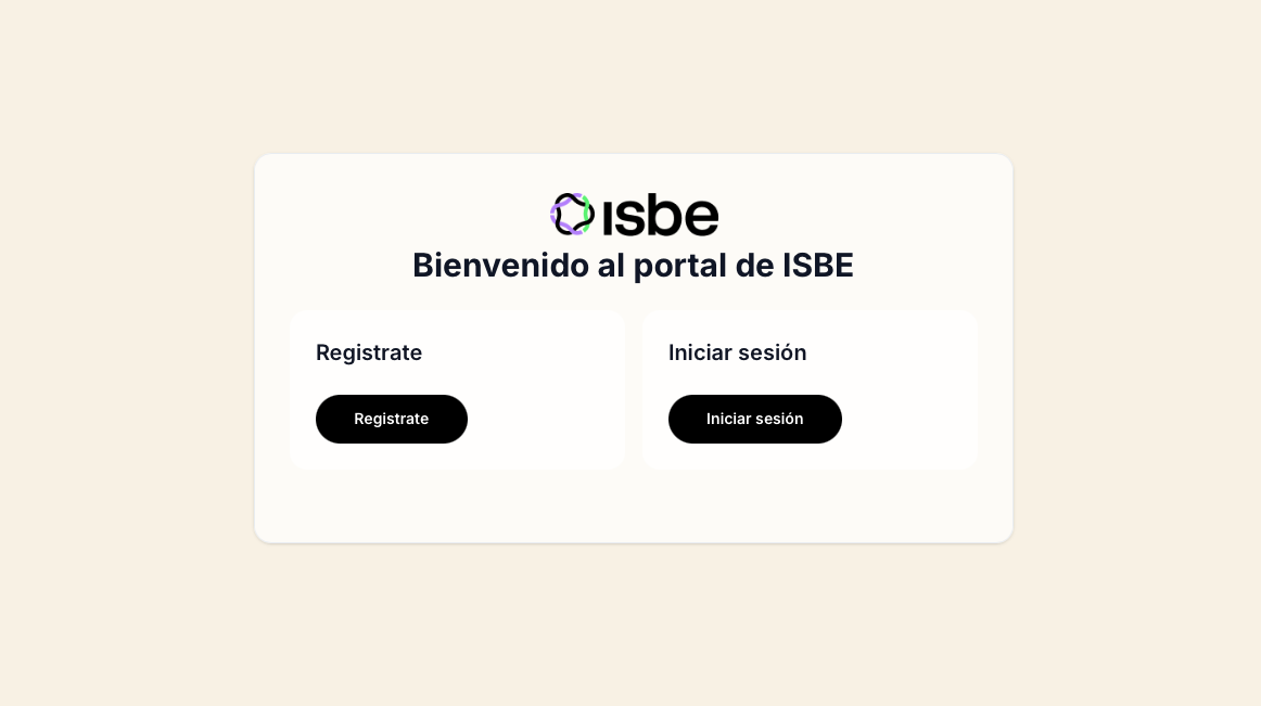 Página principal del Portal ISBE