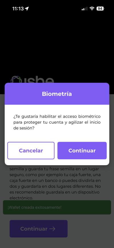 Activación de biometría