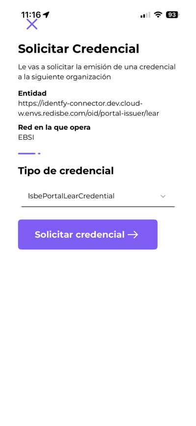 Solicitud de credencial