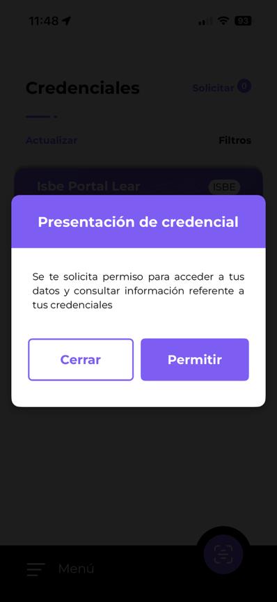 Solicitud de permiso para presentar credencial