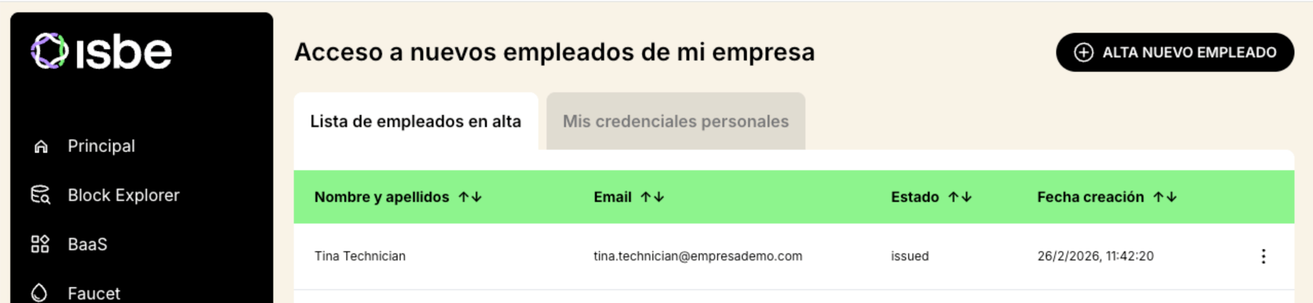 Revisión del acceso del empleado en el Portal