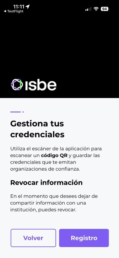 Registro en ISBE Wallet