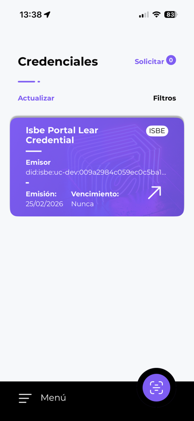 Credentials list in Wallet