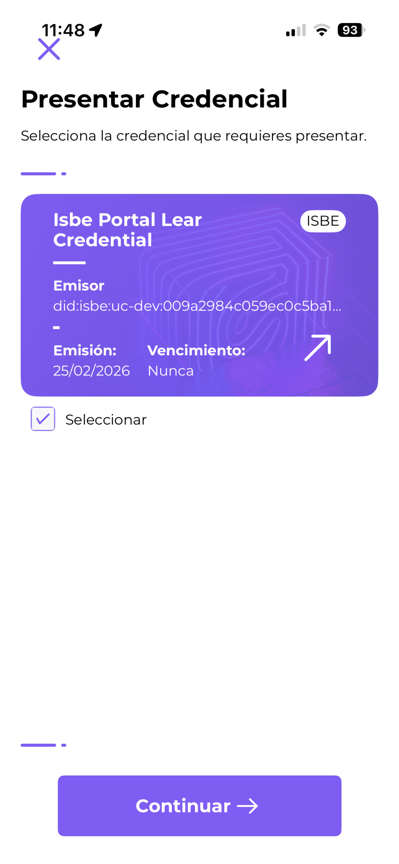 Selecting the credential to present