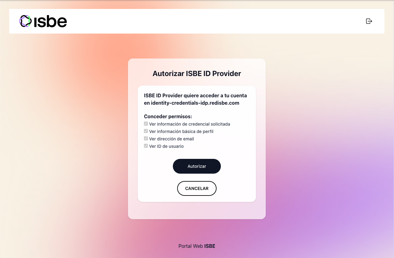 Authorisation request for credential fields